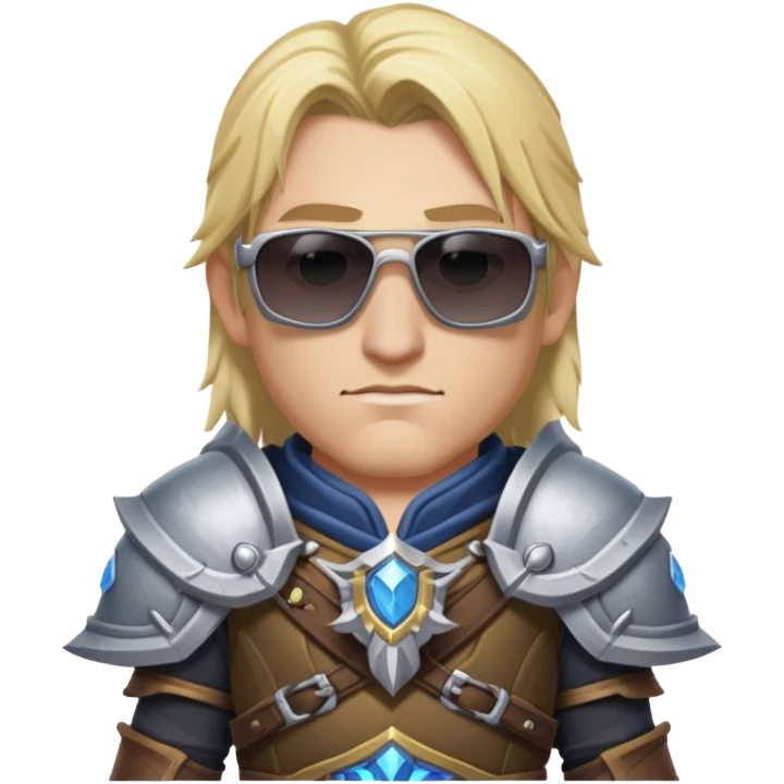 Arthas from World of warcraft paladin wearing sunglasses emoji