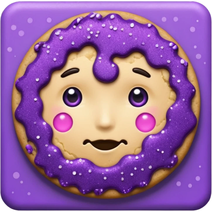 purple glitter cookie face emoji