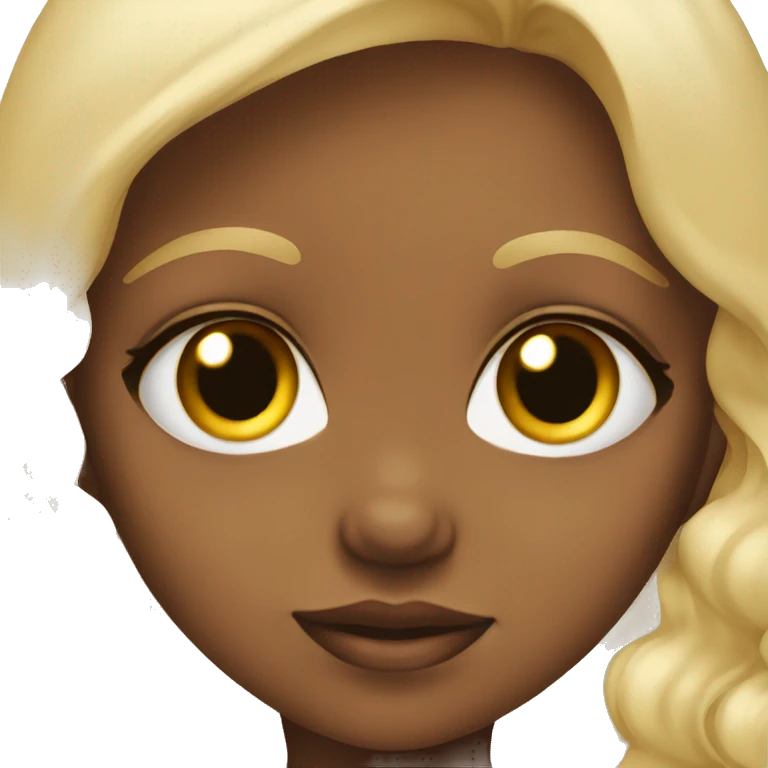 Baby girl with Big Brown eyes and blonde Hair emoji