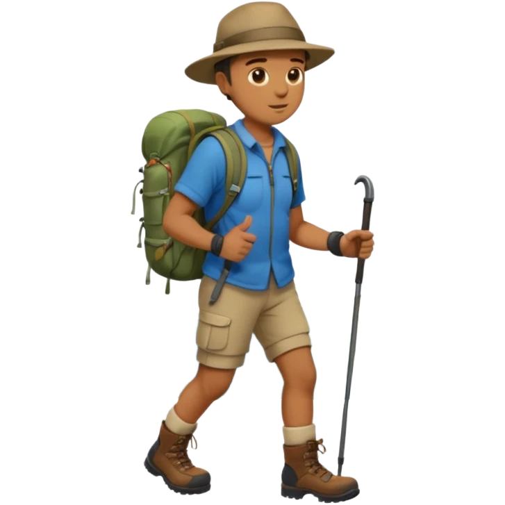 memoji face iphone: men, a solo hiker emoji