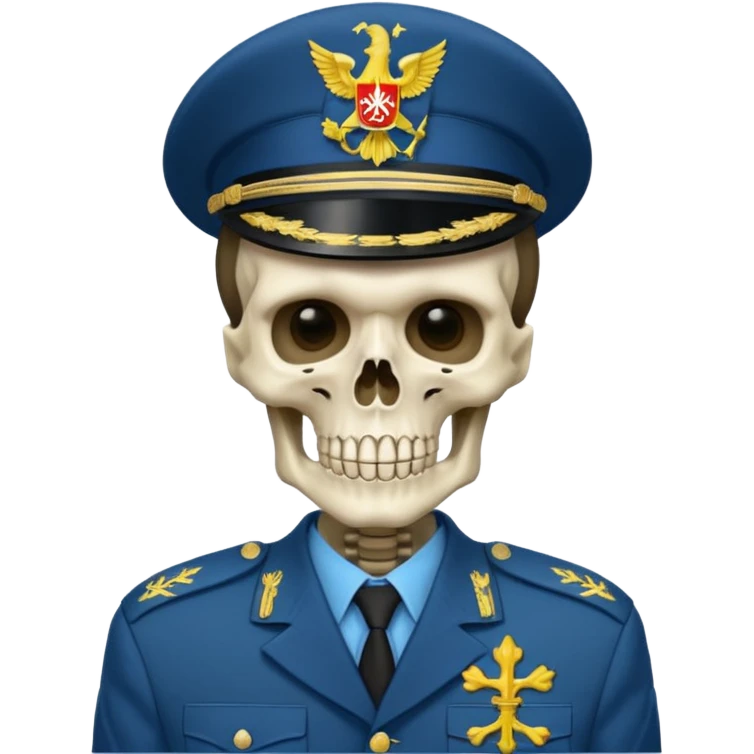 generate a very realistic skeleton in Ukrainian military uniform emoji