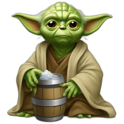 Yoda buvant une biere emoji