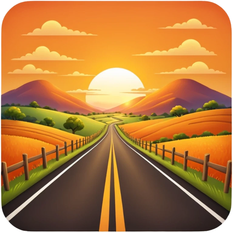 country road with sunset emoji