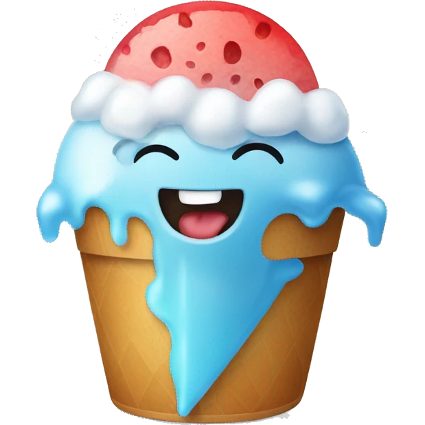 Hungry and shaved ice  emoji