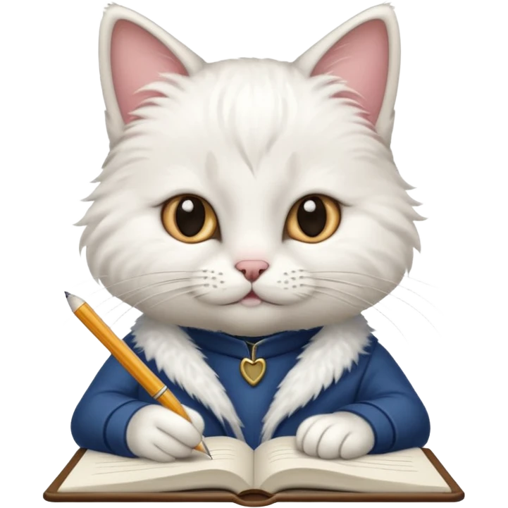 professional cat writing in notebook emoji