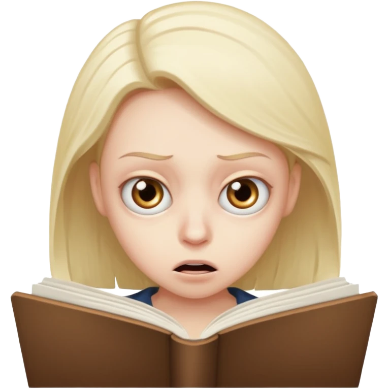 человек читает быстро, лицо испуганно emoji