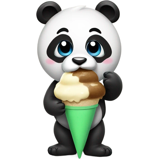Panda eating ice cream dirty funny emoji