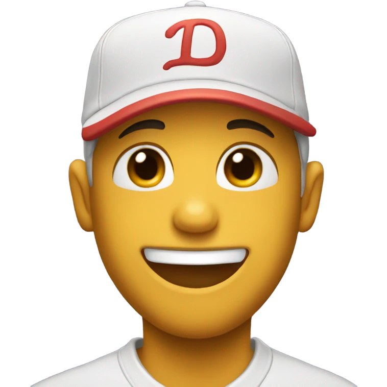 Closed smile in baseball cap emoji