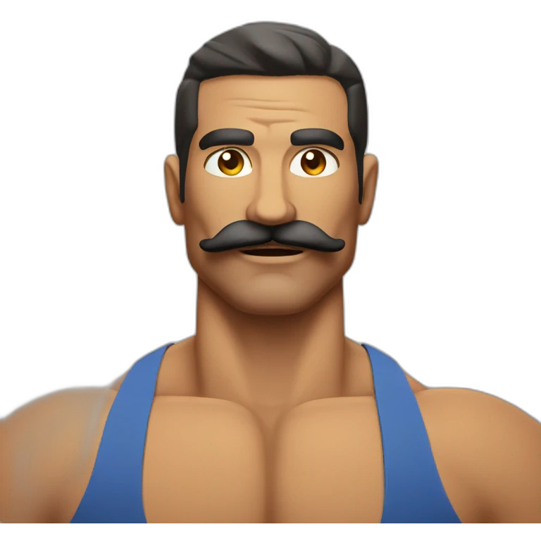 Muscle mustache expressive Cuban man emoji