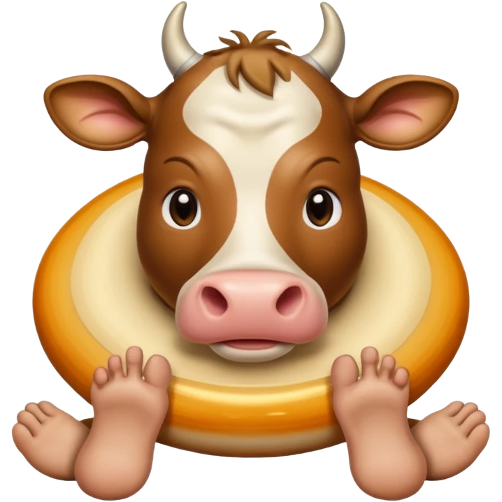 Planeta Saturno con cuerpo de vaca y pies de humano emoji