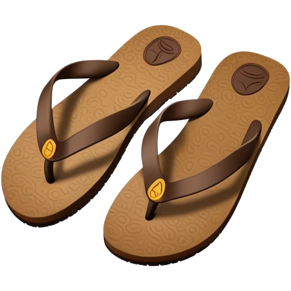 brown coffee colored flip flops emoji