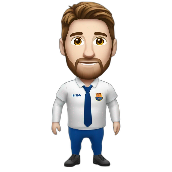 Messi con uniforme de la tienda IKEA de pie emoji