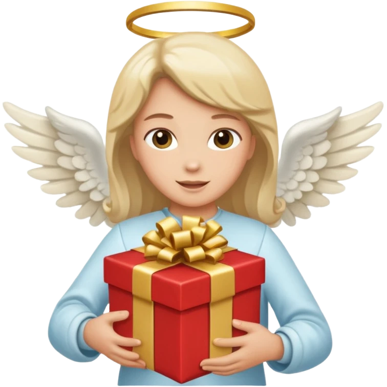 angel with present flying emoji