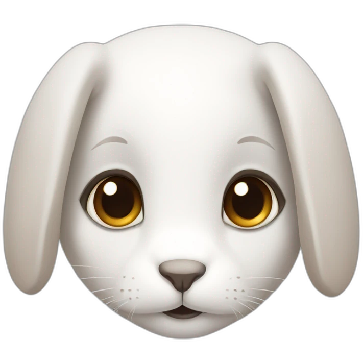White female rabbit brown eyes emoji