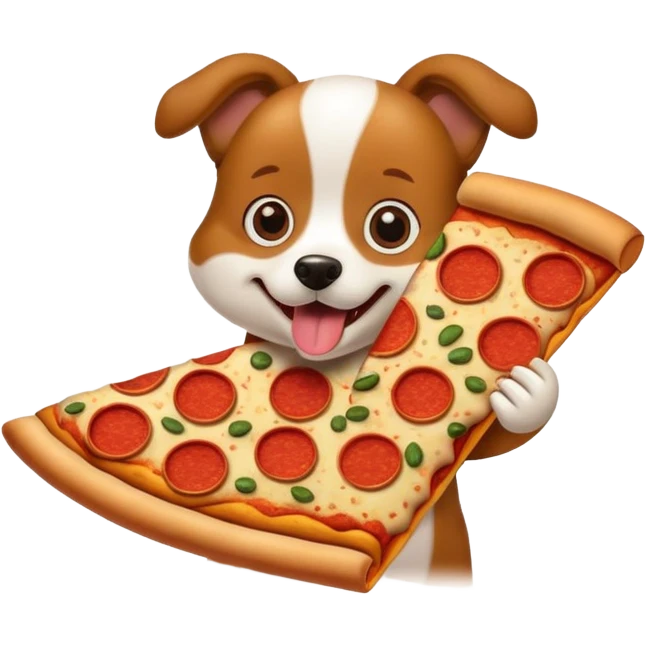 dog eating pizza emoji