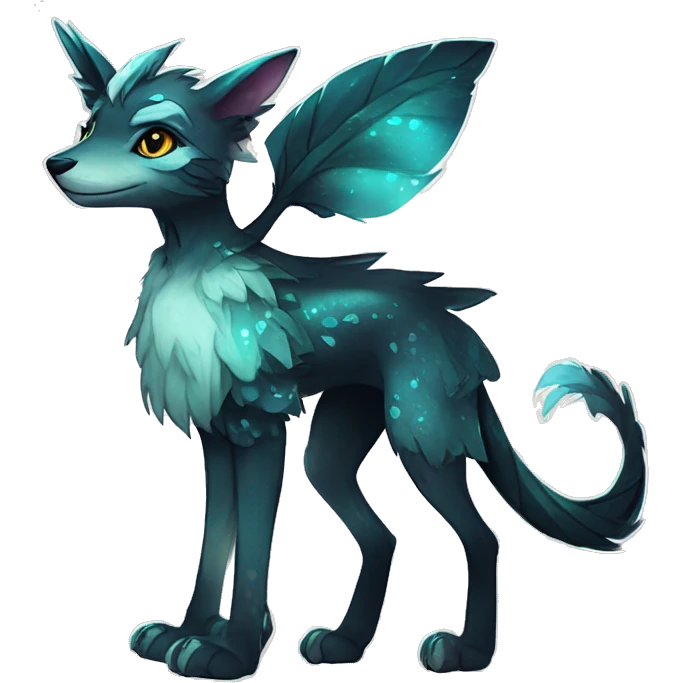 Cool cute Kawaii edgy fantasy shiny animal  fursona Fionbri vernid by griffsnuff & LiLaiRa & Falvie full body emoji
