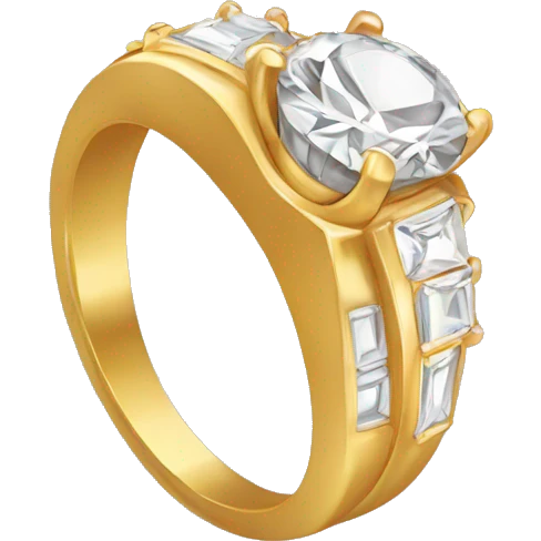 Gold engagement ring emoji