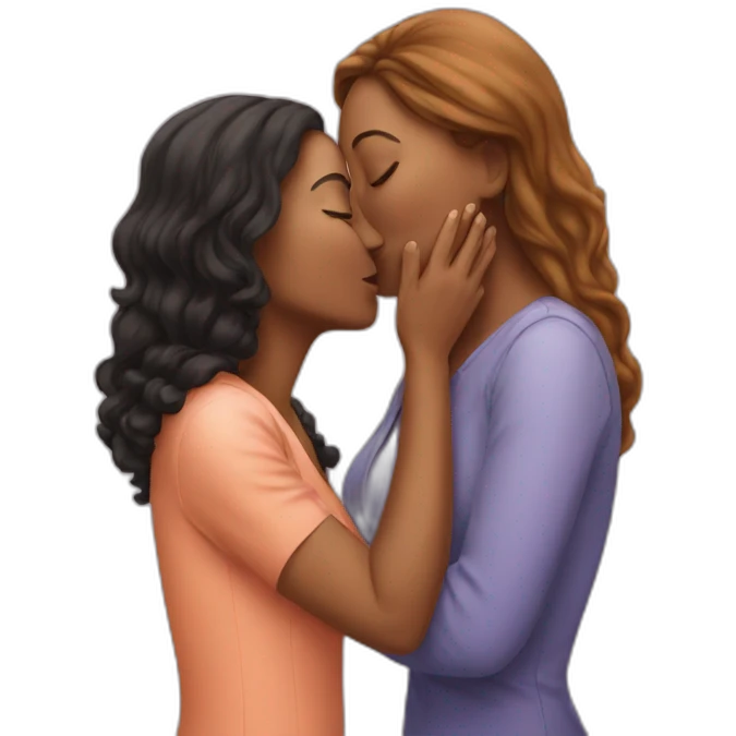 Woman kissing woman emoji