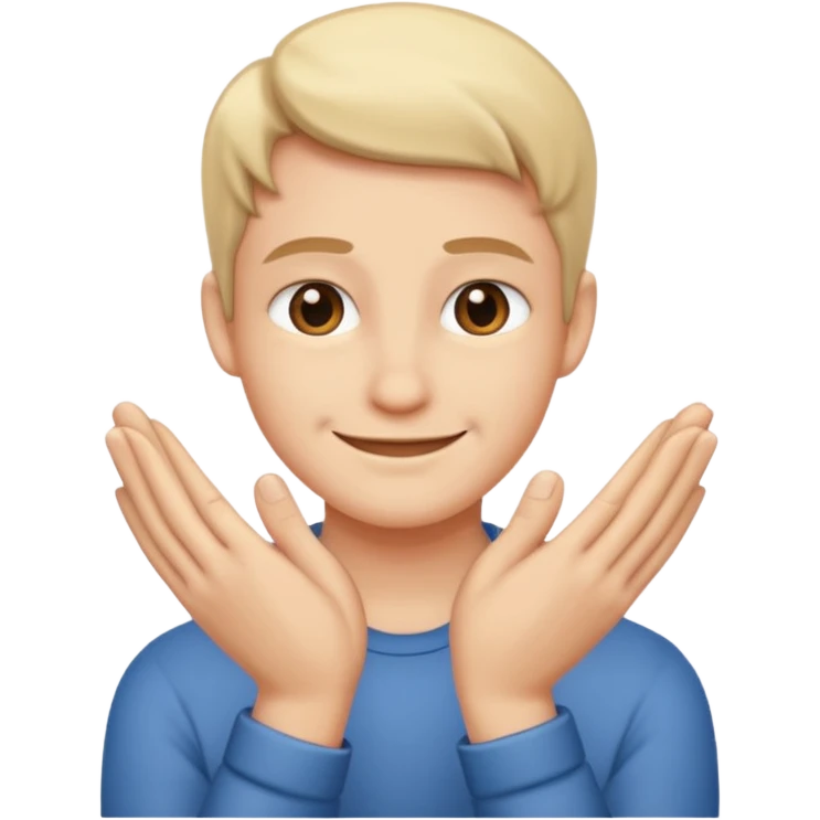 Smirking with hands emoji