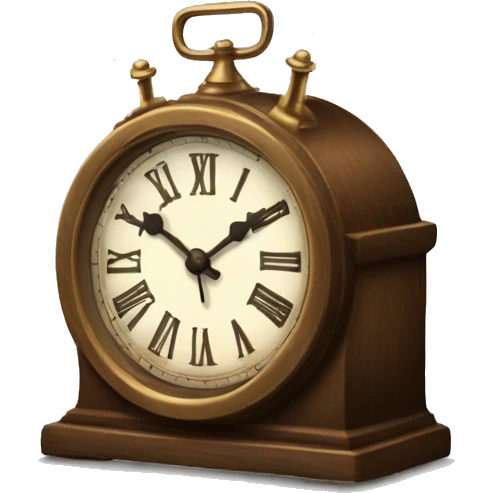 Old fashioned clock about to strike midnight  emoji
