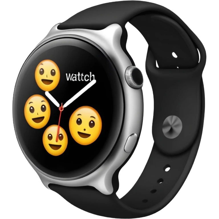 a black apple watch in the style of an ios emoji  emoji