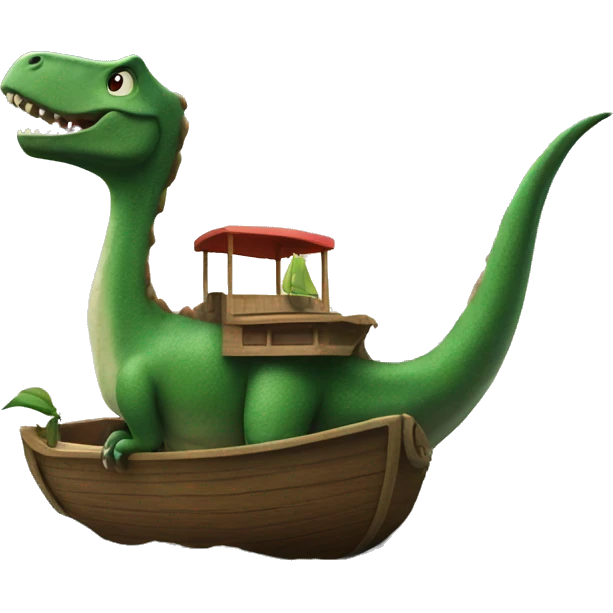 Dinosaur on a boat  emoji