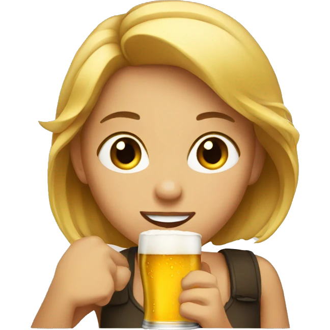 Girl drinking beer emoji