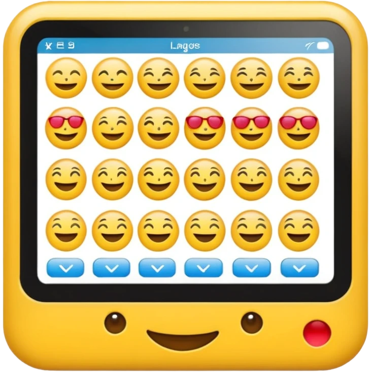 Create a realistic emoji of a device detecting different languages by analytics  emoji