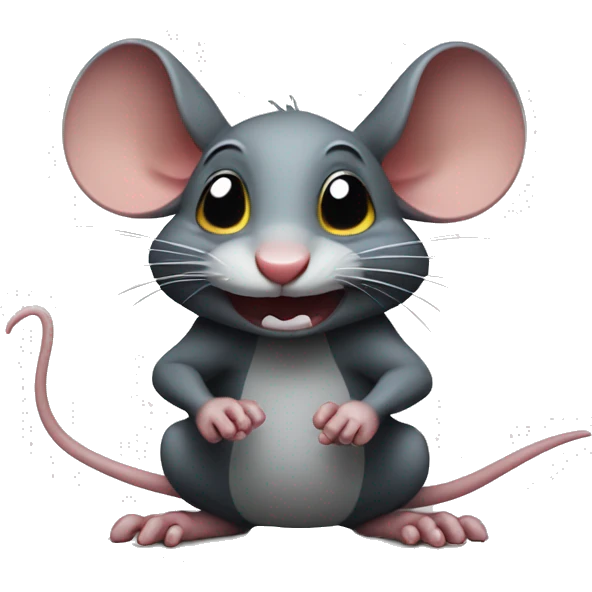 Mischievous rat, rubbing its paws together in an evil way emoji