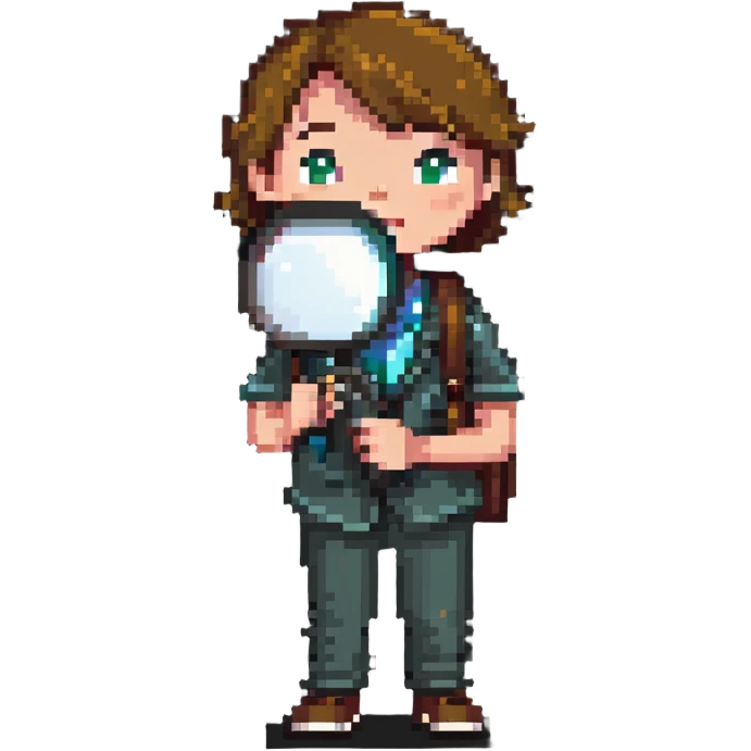 student with a magnifying glass emoji