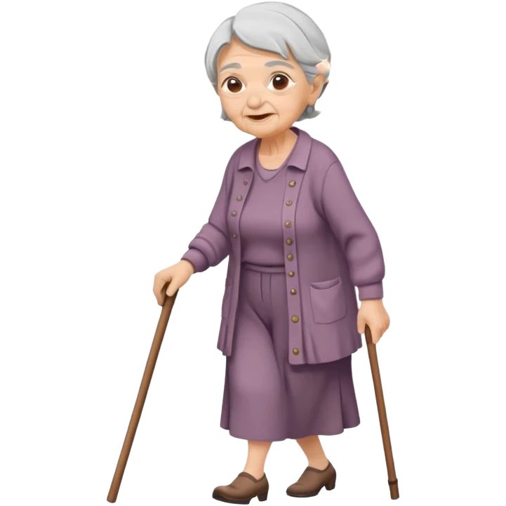 Old woman walking with cane emoji