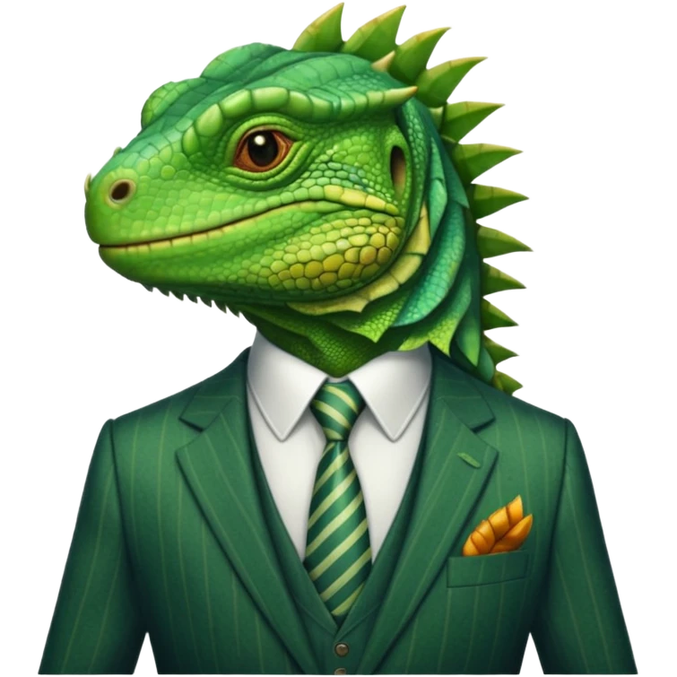 iguana in a pinstripe suit emoji