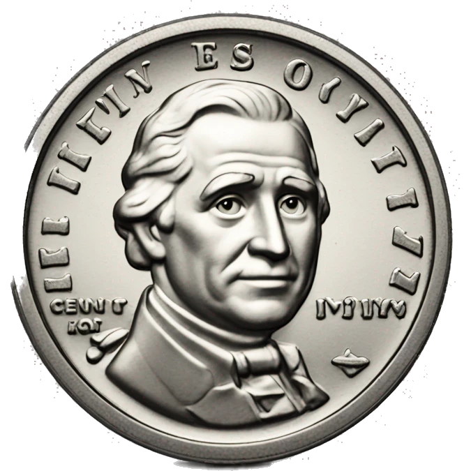 One 10-cent dime. three 1-cent pennies  emoji