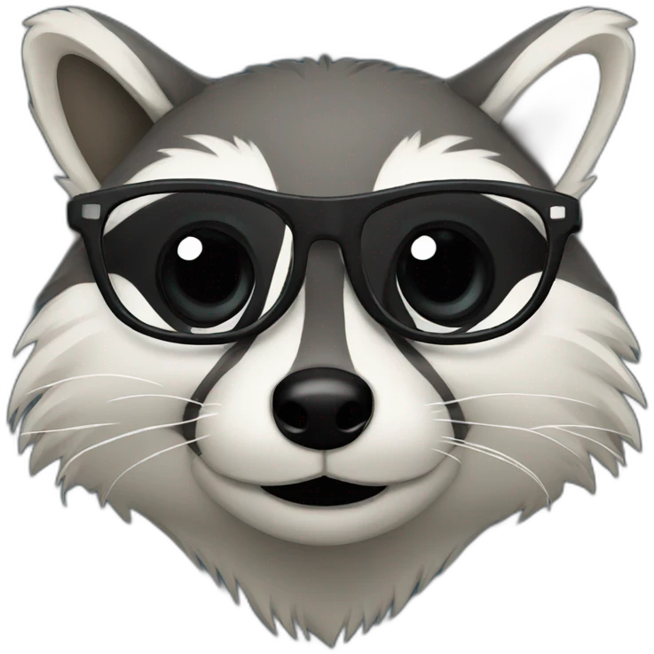 raccoon glasses emoji