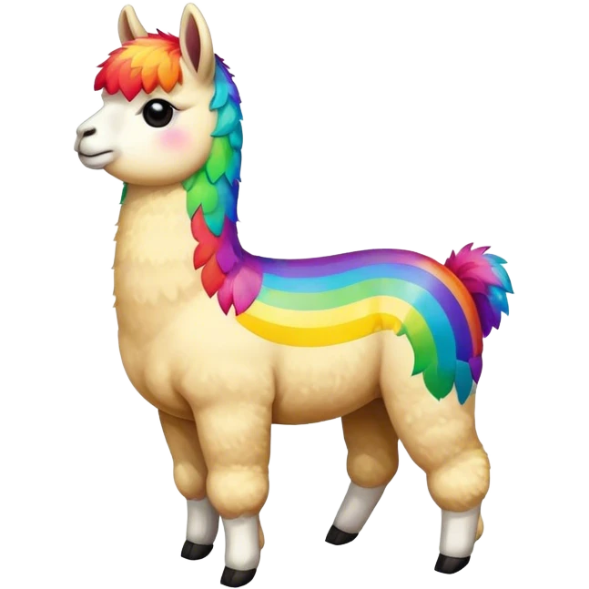Rainbow alpaca emoji