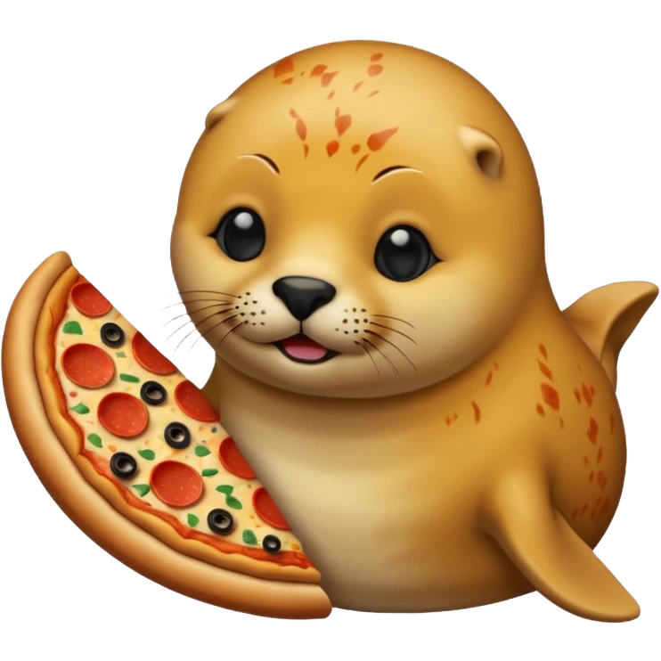 Seal eating pizza emoji