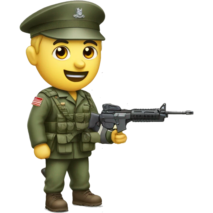Homme faisant un salut militaire avec une  emoji