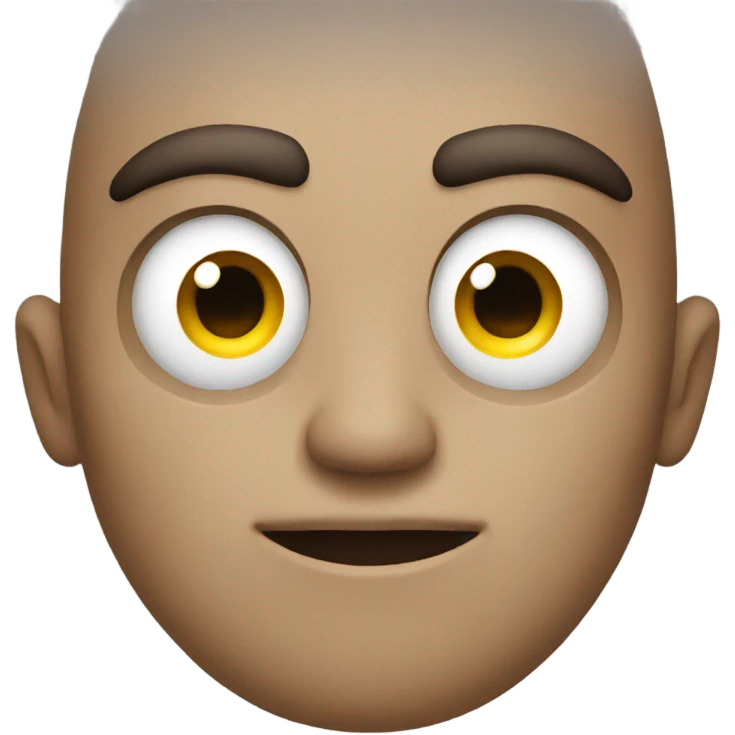 Male emoji with eyes that are different heights emoji