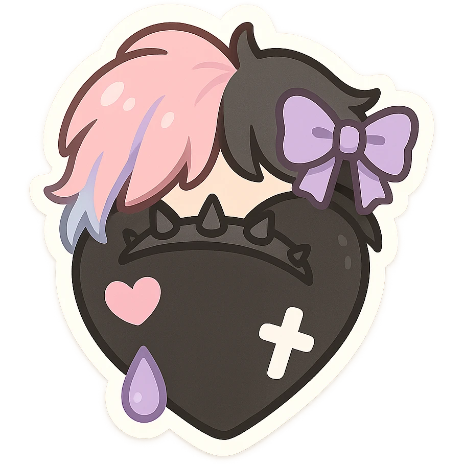 pastel emo black object   emoji