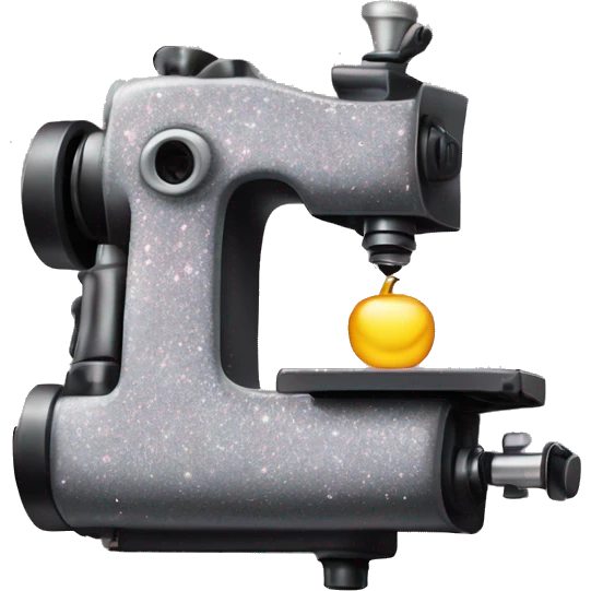 Tattoo machine with glitter emoji