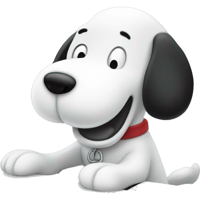 Snoopy tipping on a keyboard emoji