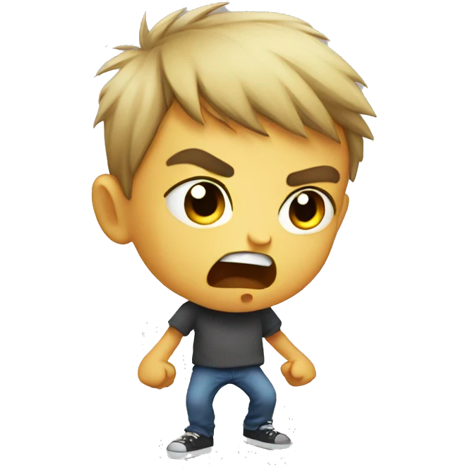 Angry kid breaking stuff emoji