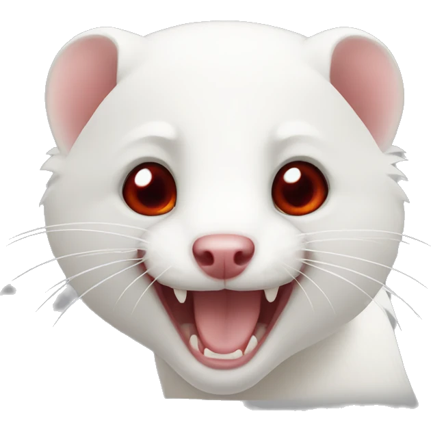 white ferret red eyes one ear emoji