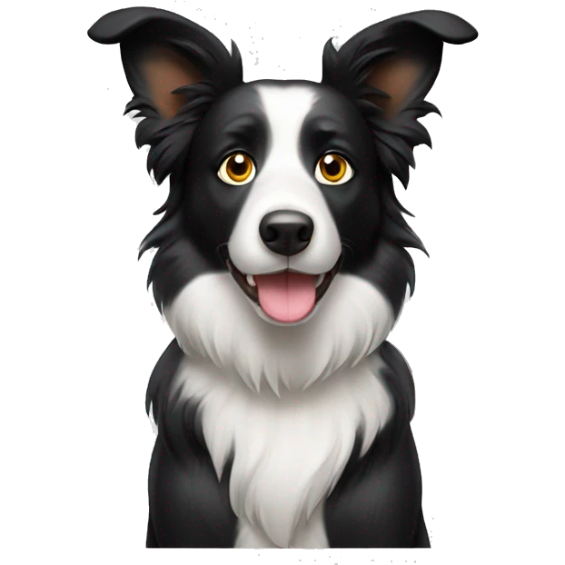 Border collie dog with big ears emoji