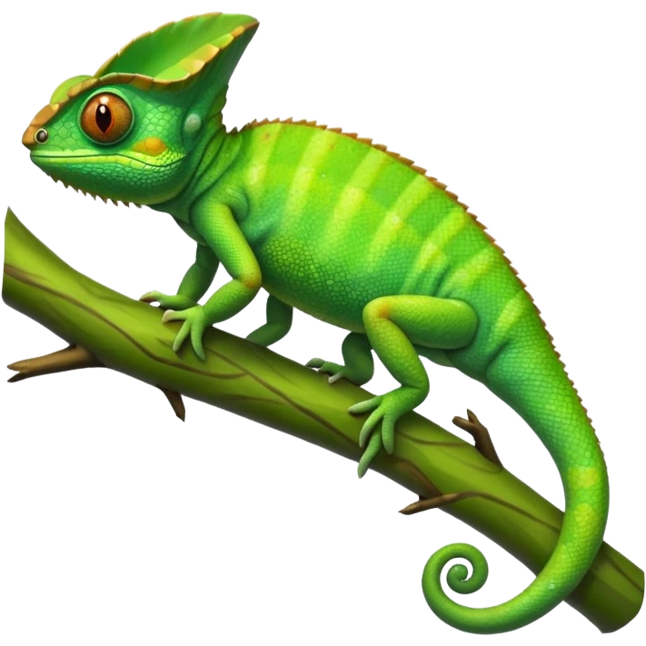 A green chameleon  emoji