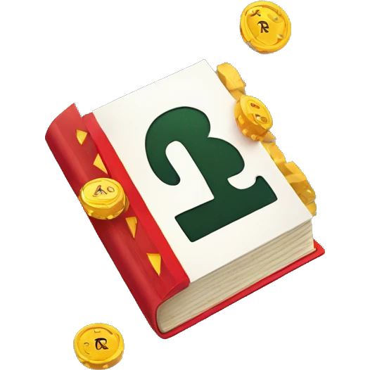 A book showing the letters RG Evaluation and a chip from a casino  emoji