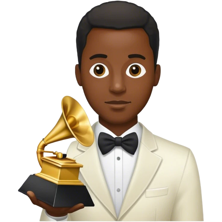 black man with grammy emoji