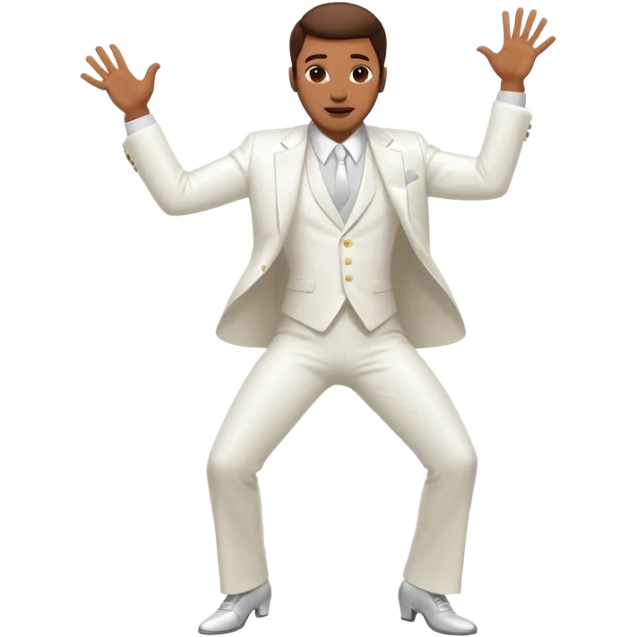 disco dancing man in white suit emoji