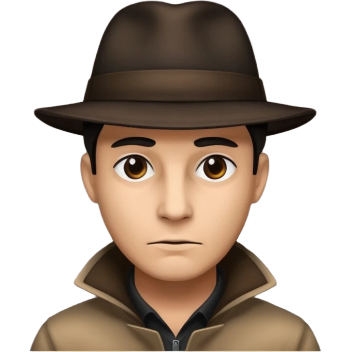 Make a mysterious guy with a hat and he's in the shadow emoji