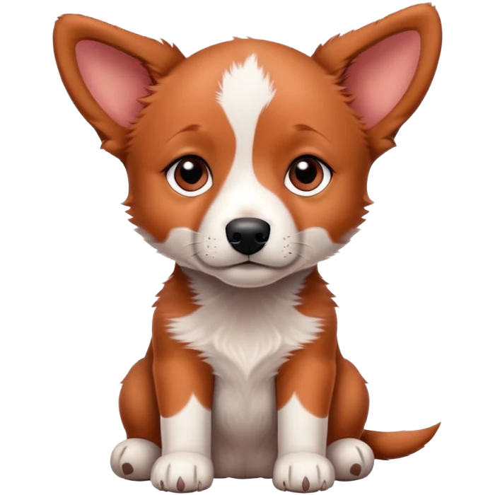 Red heeler puppy with head tilted curiously emoji